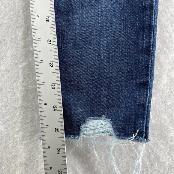Madewell Jeans Womens 25 Blue Medium Wash High-Rise Skinny Distressed Raw Hem - Picture 5 of 11